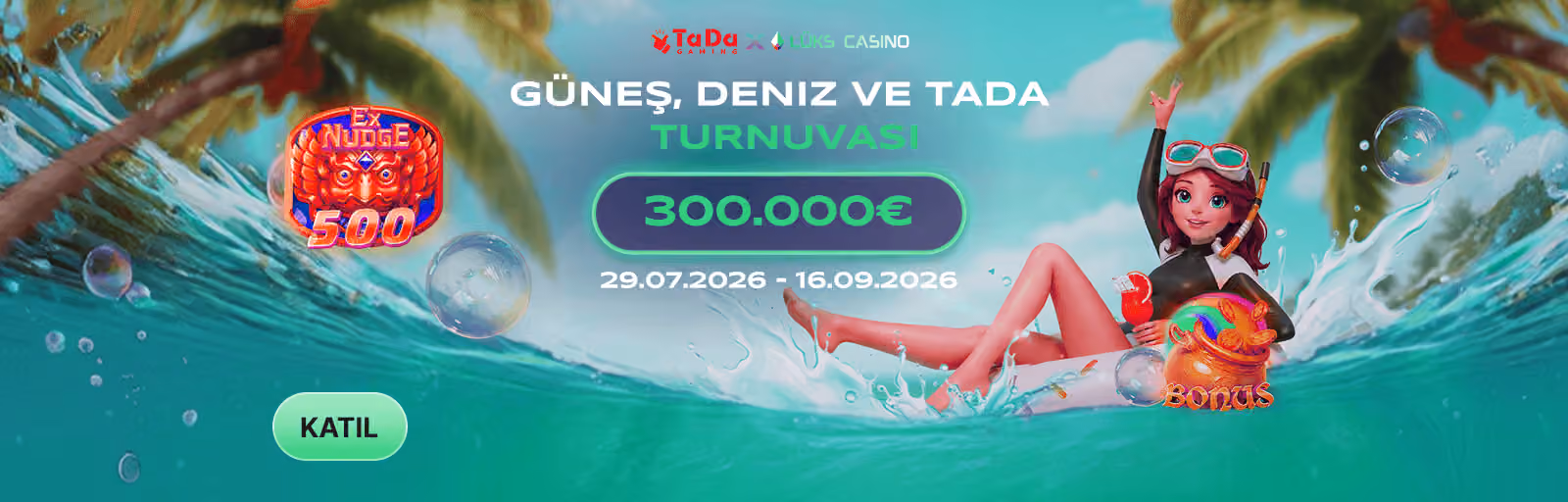 TaDa Güneş, Deniz ve TaDa turnuvası afişi: deniz kenarında şezlongdaki kız
