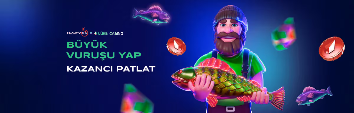 Pragmatic Play Büyük Vuruşu Yap afişi: balık tutan sakallı balıkçı